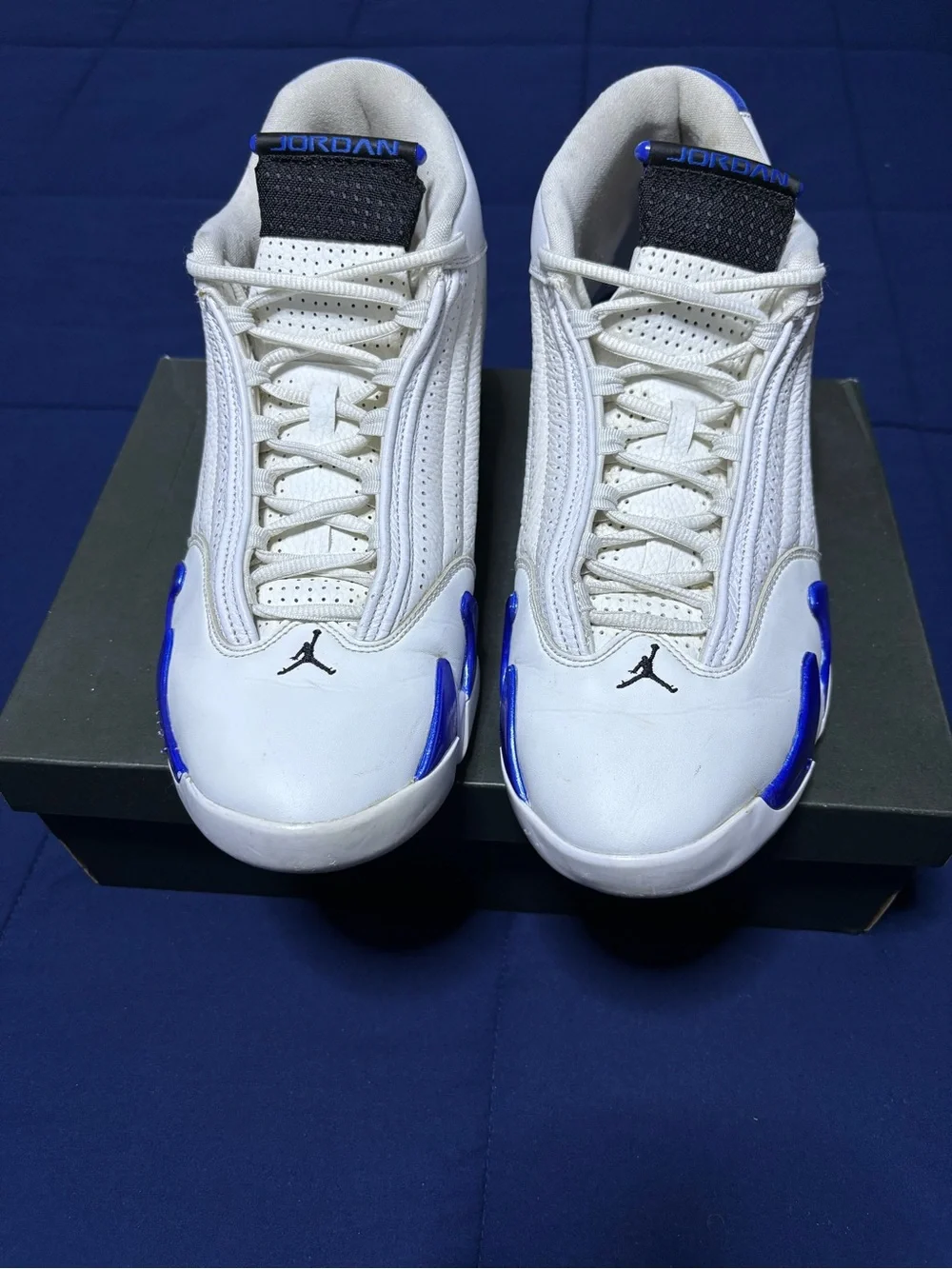 Jordan 14 Retro White Hyper Royal 2020 Size 13